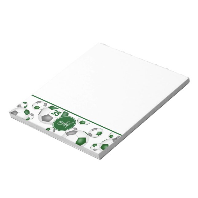 green grey soccer balls pattern accent  notepad (Rotated)