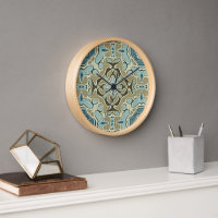 Green Grey Teal Blue Ochre Hip Bohemian Bali Art