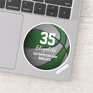 Green grey team colours girls boys basketball