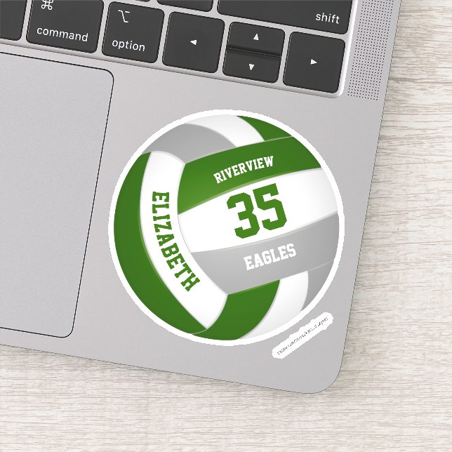 green grey team colours girls boys volleyball (Detail)