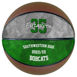 Green grey team colours sports season keepsake  basketball