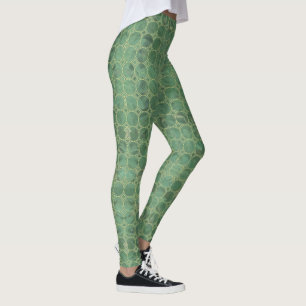 Green Grey Tile LegginGgs Leggings