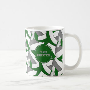green grey volleyball team colours coach gift coffee mug