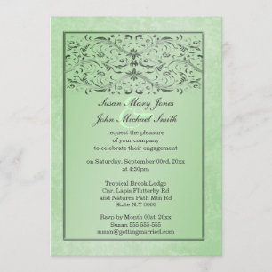 Green grey wedding anniversary engagement invitation