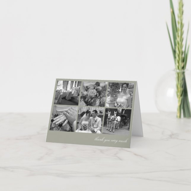 Green grid collage 6 photos memories thank you (Front)