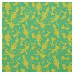 Green Grinch Ice Skating Pattern Fabric
