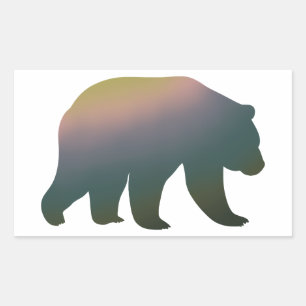 Green Grizzly Bear Gradient Sticker