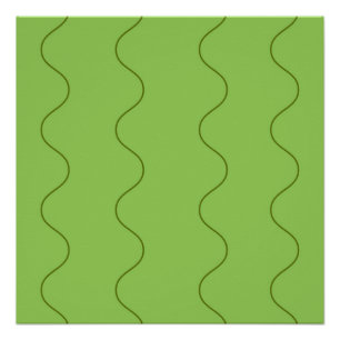 Green Groovy Wavy Line Abstract Modern Minimalist  Poster