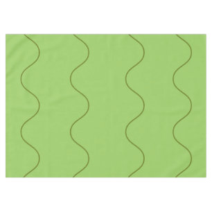 Green Groovy Wavy Line Abstract Modern Minimalist Tablecloth