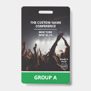 Green Group Conference QR Code Custom Access Pass ID Badge