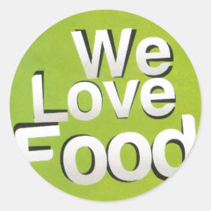 Green Grub Club: We Heart Food Design Classic Round Sticker