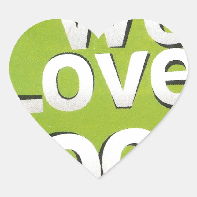 Green Grub Club: We Heart Food Design Heart Sticker (Front)