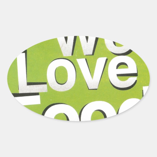Green Grub Club: We Heart Food Design Oval Sticker (Front)