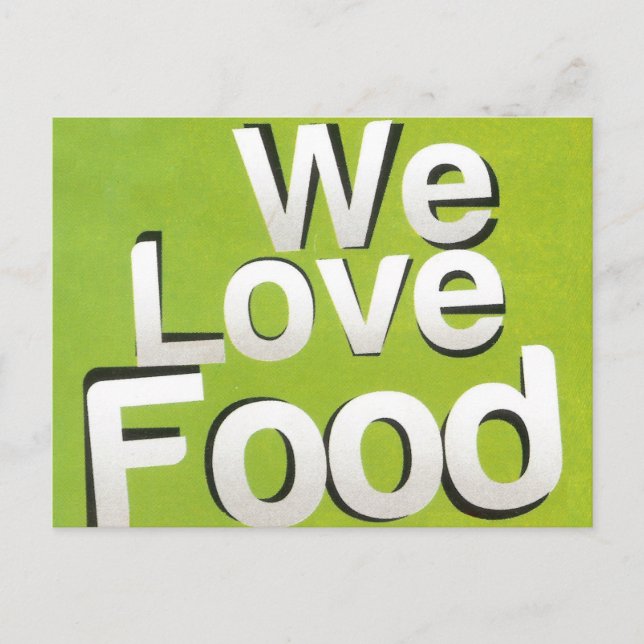 Green Grub Club: We Heart Food Design Postcard (Front)