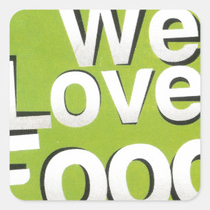 Green Grub Club: We Heart Food Design Square Sticker