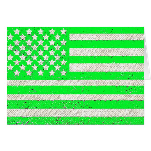 Green grunge American flag (Front Horizontal)