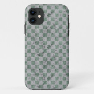 Green Grunge Chequerboard iPhone 11 Case