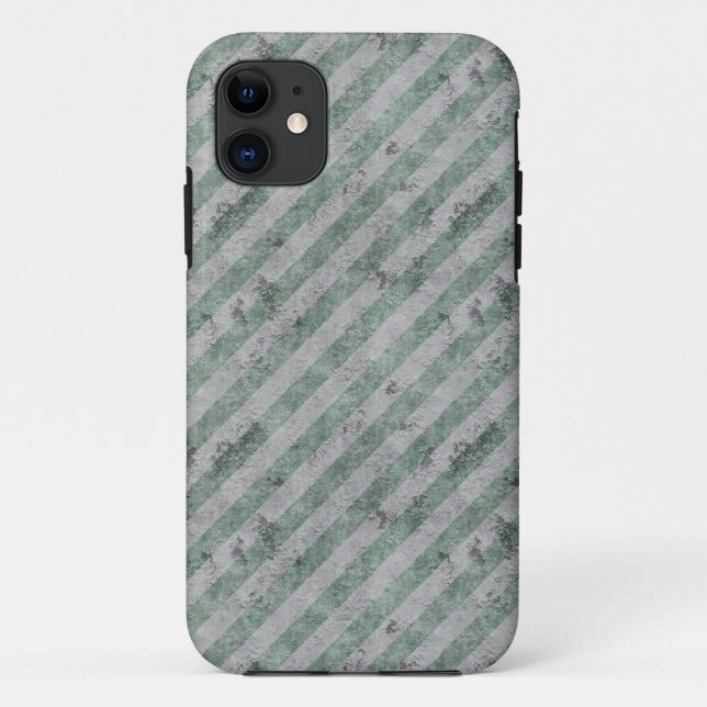 Green Grunge Diagonal Stripes Case-Mate iPhone Case (Back)