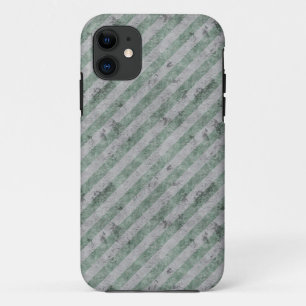 Green Grunge Diagonal Stripes iPhone 11 Case