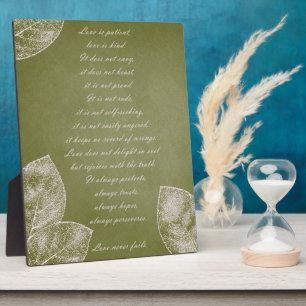 Green Grunge Leaves Plaque