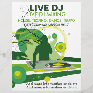 Green Grunge Live DJ Flyer