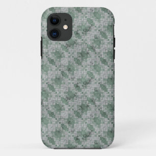 Green Grunge Mosaic iPhone 11 Case