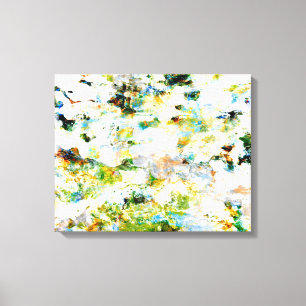 Green grunge style abstract art graphic design canvas print