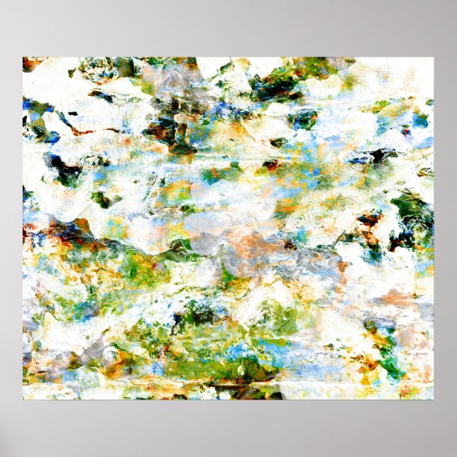 Green grunge style abstract art graphic design poster (Front)