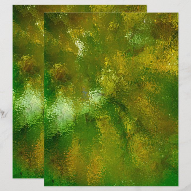 Green grunge texture scrapbook paper (Front/Back)