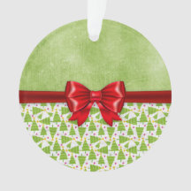 Green Grungy Christmas Tree Ornament