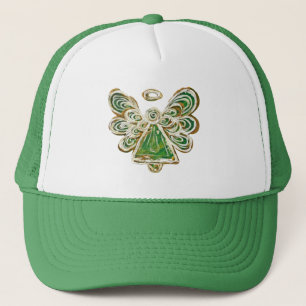 Green Guardian Angel Custom Art Cap or Hat
