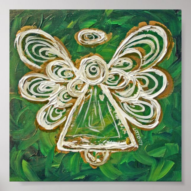 Green Guardian Angel Poster Art Prints (Front)