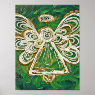 Green Guardian Angel Poster Art Prints