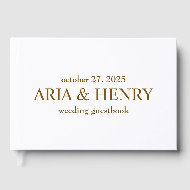 Green Guestbook • Modern Wedding Guest Book • Trad (Front)