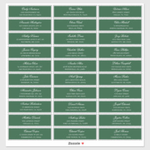 Green guests names address. Wedding shipping label