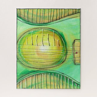 Green Guitar 2 Jigsaw Puzzle