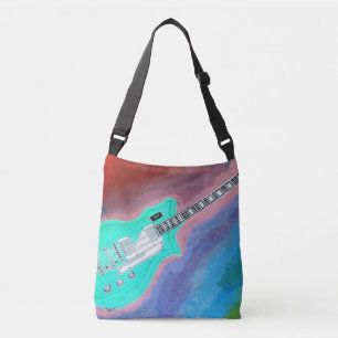 Green guitar crossbody bag