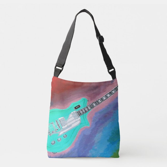 Green guitar crossbody bag  (Front)