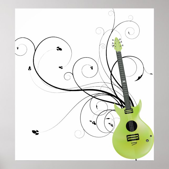 Green Guitar Envy Poster (Front)