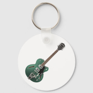 Green Guitar Key Chain
