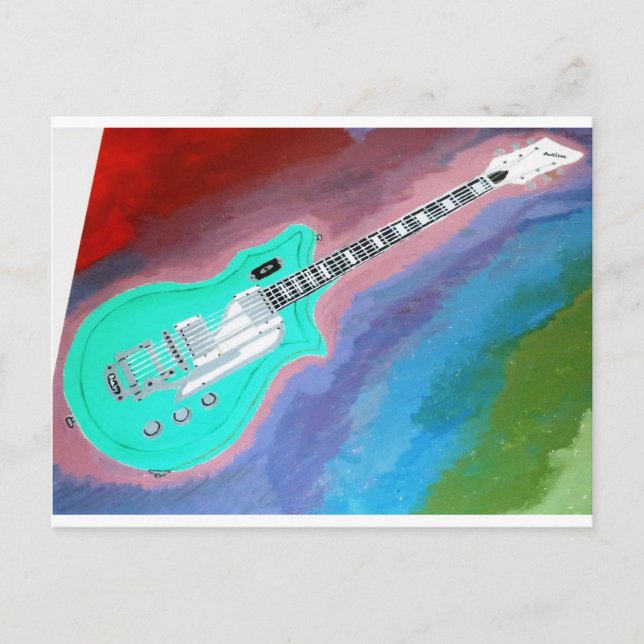 Green Guitar Postcard (Front)