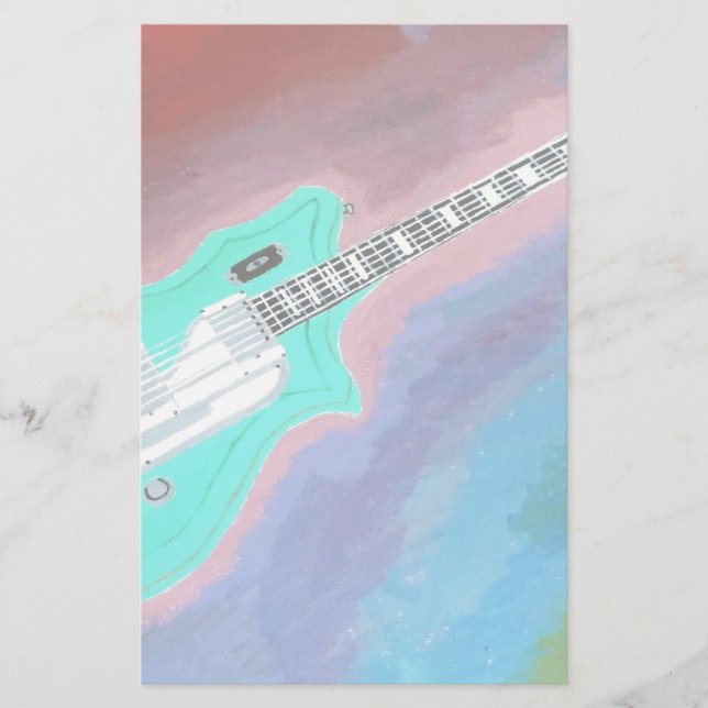 Green Guitar Stationery (Front)