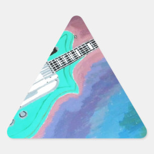 Green Guitar Triangle Sticker