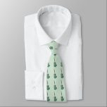 Green guitars on mint green tie<br><div class="desc">Stylish and fun mint green tie with a green all-over small guitar print. The ultimate finishing touch for all guitar and music lovers. Created with a smile by iolantesdesigns :-)!</div>
