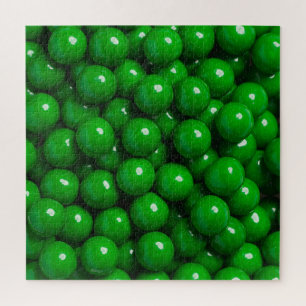 Green Gumballs Candy Confectionery Jigsaw Puzzle