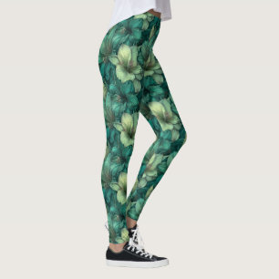 Green Gym Wear Amaryllis Accent Gifts For Sister Leggings