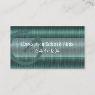 Green Hair Salon Stylist Beautician Business Cards
