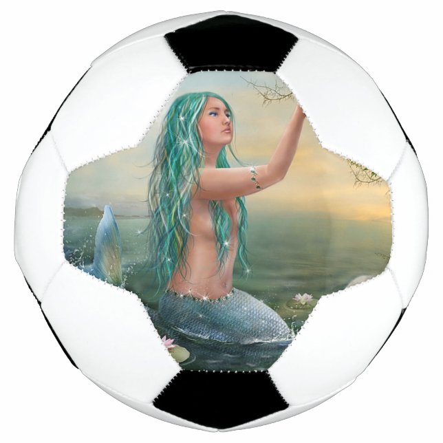 green haired mermaid football (Front)
