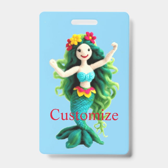 Green-haired Mermaid Thunder_Cove ID Badge (Front)