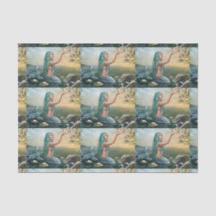 green haired mermaid tissue paper